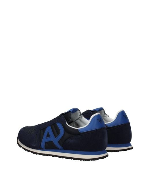 Armani Jeans Blue Sneakers Uomo Tessuto Blu for men