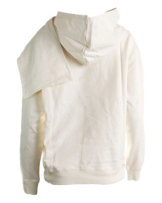 Courreges White Scarf Embroidered Hoodie