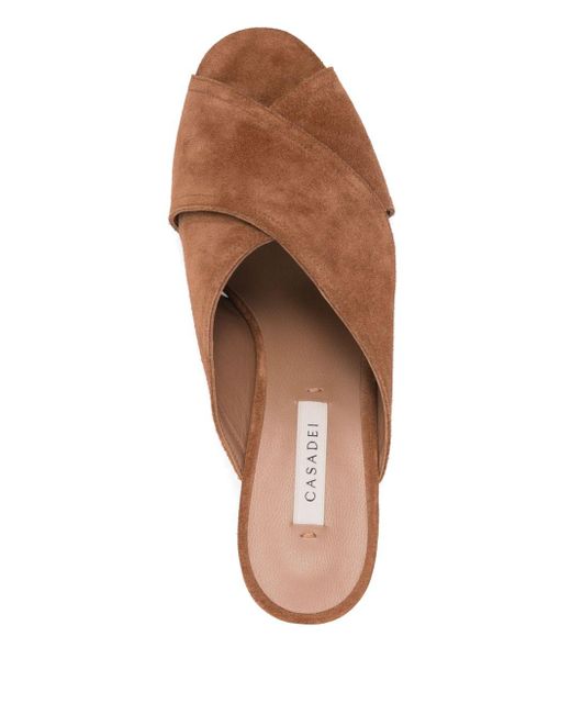 Mules En Daim 55 Mm Casadei en coloris Brown