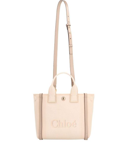 Trasportare Una Piccola Borsa Di Tela di Chloé in Natural