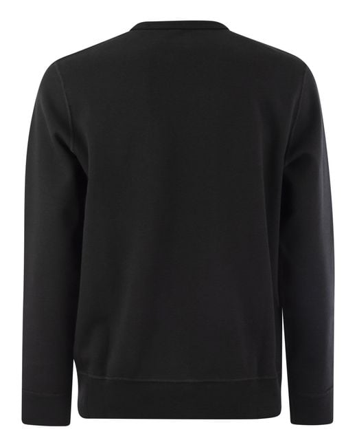 Polo Ralph Lauren Black Double Knit Crew Neck Sweatshirt