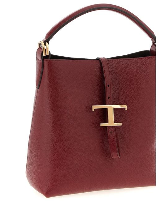Tod's Red 'T Timeless' Mini Bucket Bag