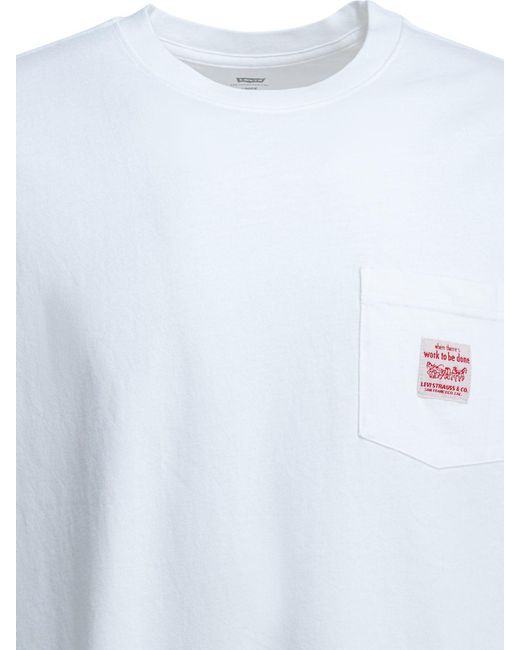 Levi's White "Workwear" Crewneck T Shirt
