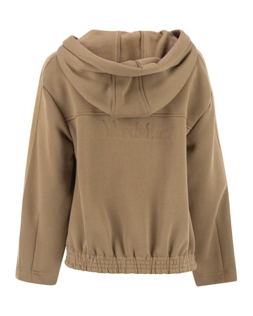 Max Mara Brown Omelia Cotton Hooded Sweatshirt