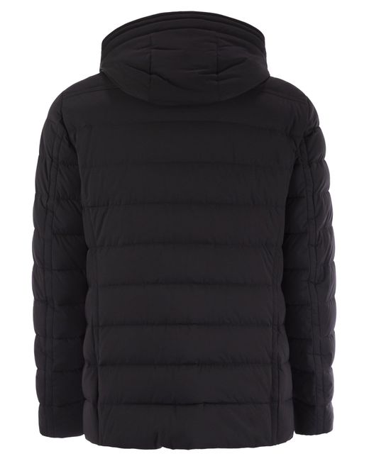 Moorer Black Craig Hooded Down Jacket for men