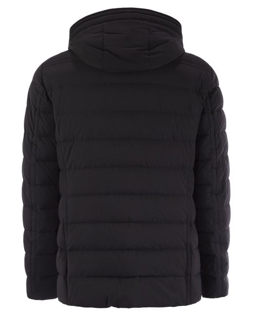 Moorer Black Craig Hooded Down Jacket for men