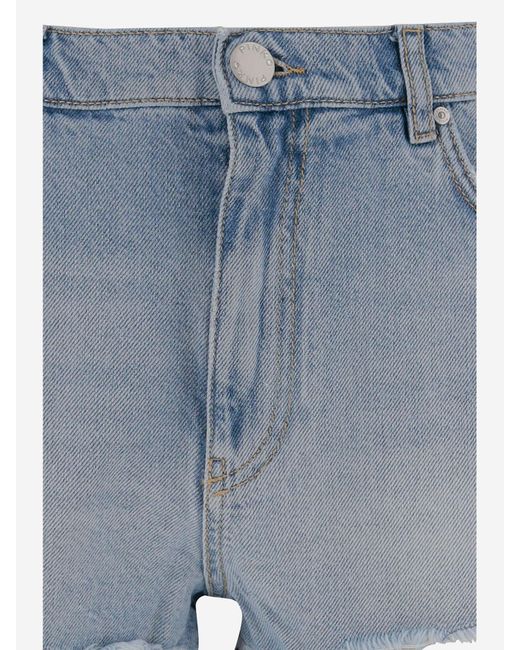 Pantalones cortos de mezclilla de mezcla de algodón rosado Pinko de color Blue