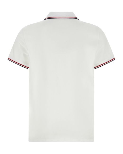 Moncler White Piqué Cotton Polo Shirt