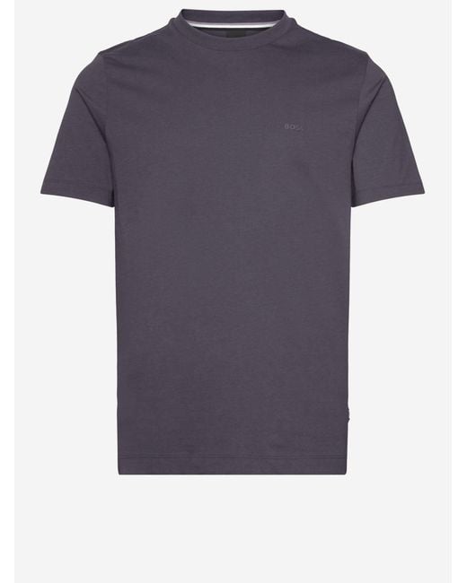 Boss Blue Cotton T Shirt With Logo for men