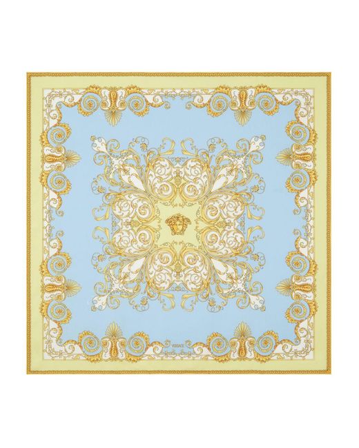 Versace Metallic Barocco Print Silk Foulard
