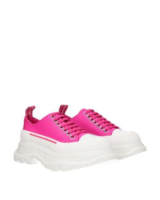 McQueen Pink And White Tread Slick Laced Shoes