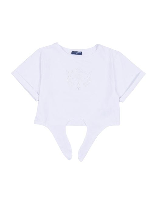 Ermanno Scervino White T Shirt Con Nodo Jersey D