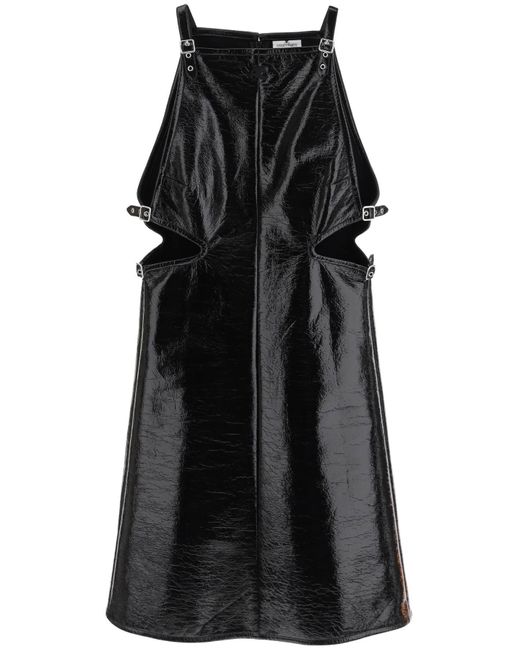 Mini robe en vinyle pour un audacieux Courreges en coloris Black