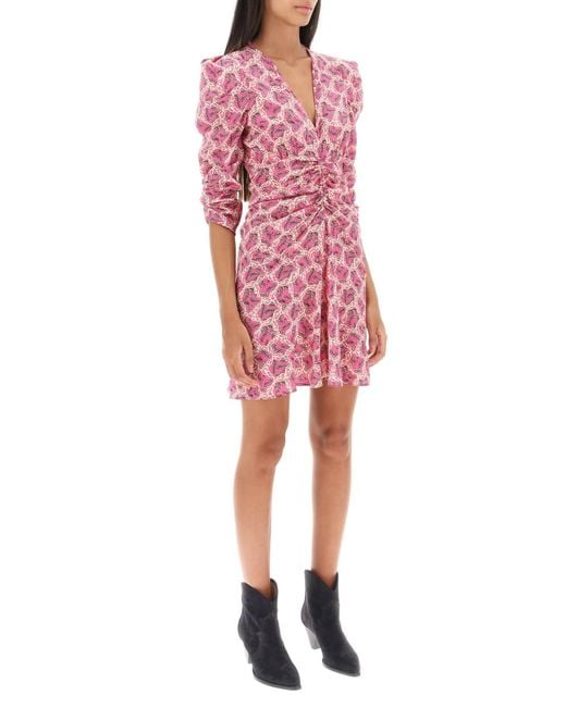 'Aliniza' Riched Mini Kleid Isabel Marant en coloris Pink