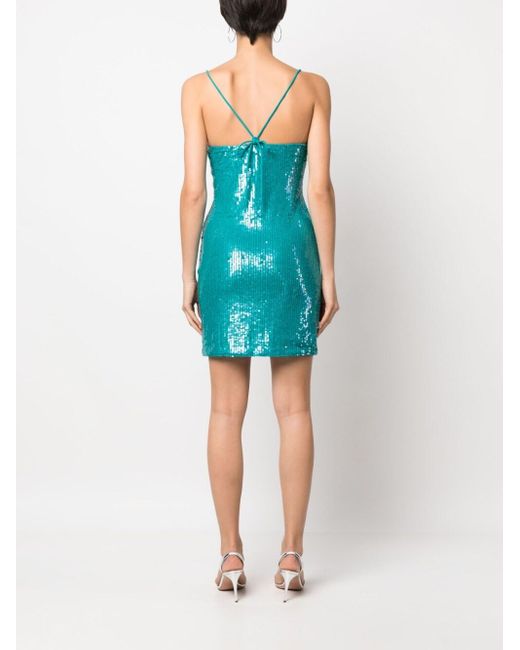 P.A.R.O.S.H. Blue Sequined Mini Dress