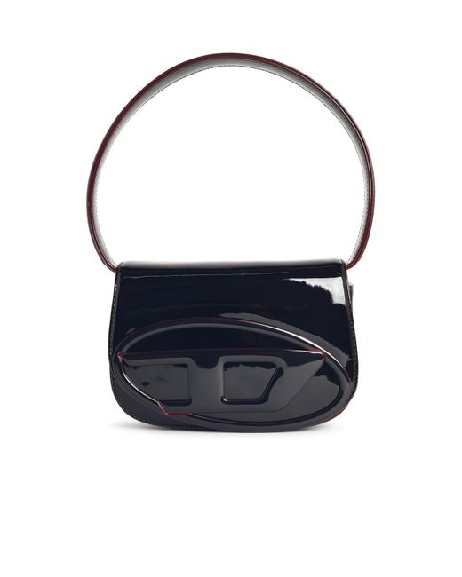 DIESEL Blue '1Dr' Burgundy Liquid Effect Polyurethane Bag