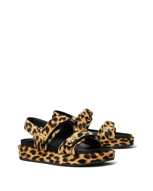 Tory Burch Brown Kira Leopard Print Sandals for men