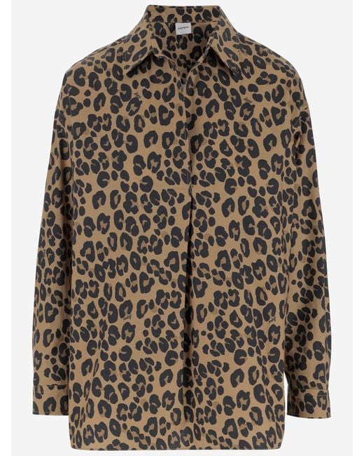 Camisa de algodón con patrón Leo Aspesi de color Brown