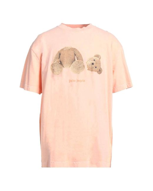 Palm Angels Pmaa001s22jer019 6760 Zalmkleurig T-shirt in het Pink