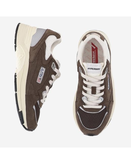 Autry Brown Suede Mesh Terry Sneakers