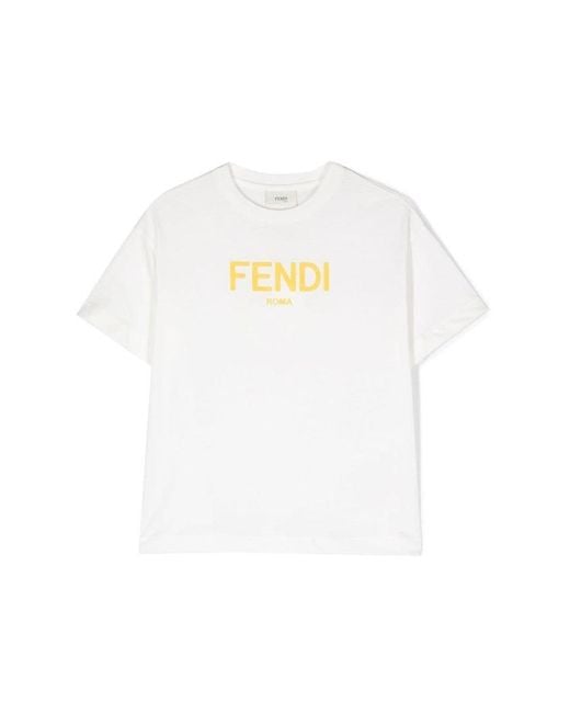 Fendi T -shirtlogo in het White
