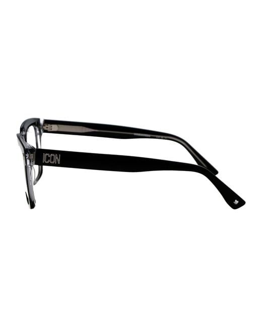 DSquared² Black Crystal Acetate Glasses for men