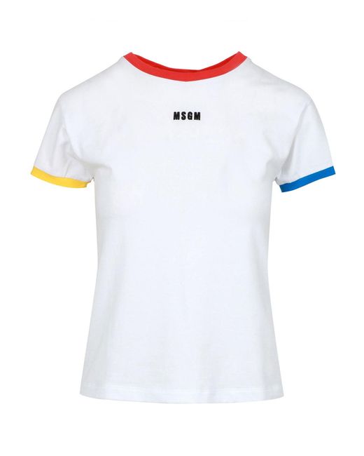 MSGM White T Shirts And Polos
