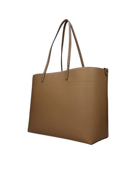 Fendi Brown Leather Shoulder Bag Roll