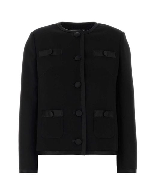 Dolce & Gabbana Black Dolce & Gabbana Double Crepe Single-Breasted Jacket