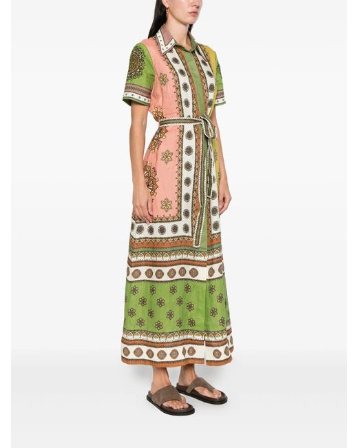 ALÉMAIS Green Contina Shirtdress