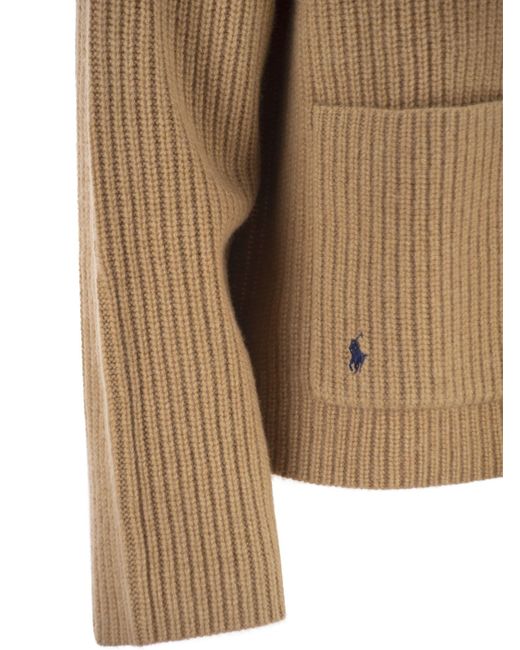 Basched Wool e Cashmere Cardigan di Polo Ralph Lauren in Brown