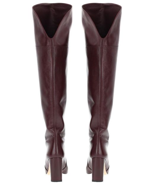 Stuart Weitzman Purple Leather Over The Knee Boots Babette