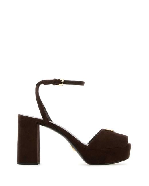 Prada White Suede Sandals