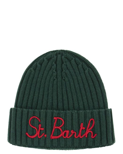 Mc2 Saint Barth Wool En Cashmere Blend Hat Met Borduurwerk in het Green voor heren