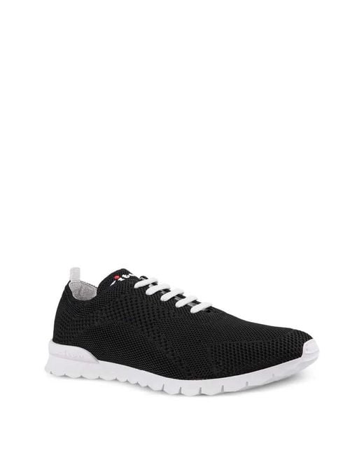 Kiton Black Lace-Up Sneakers