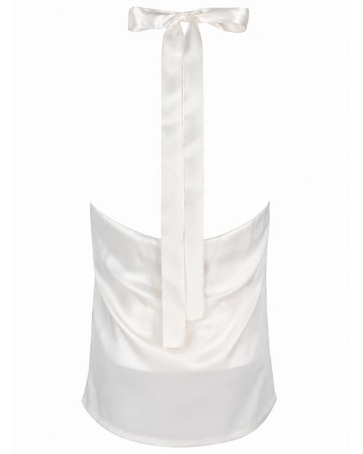 LA ROSE White Tank Top Silk
