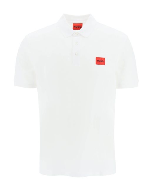 HUGO Poloshirt mit Logo-Patch in White für Herren