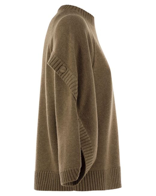 Max Mara Brown Ampex Wool And Cashmere Over Sweater