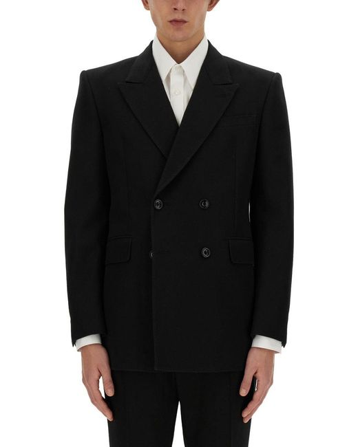 McQueen Black Double-Breasted Jacket for men
