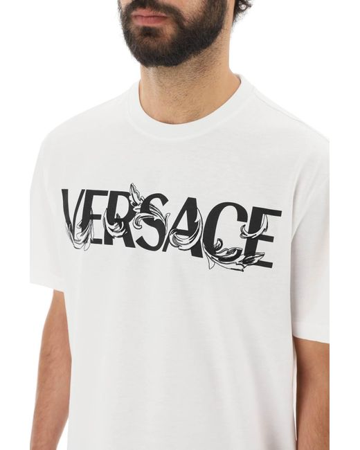 Versace Katoen Logo T -shirt in het White voor heren