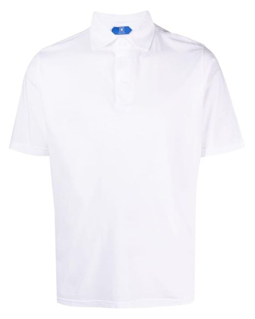 KIRED White Short-sleeved Cotton Polo Shirt for men