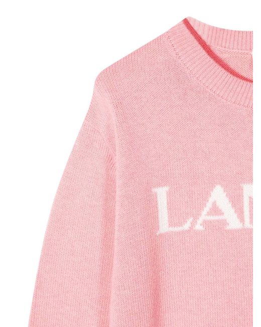 Lanvin Pink Pullover Con Logo for men