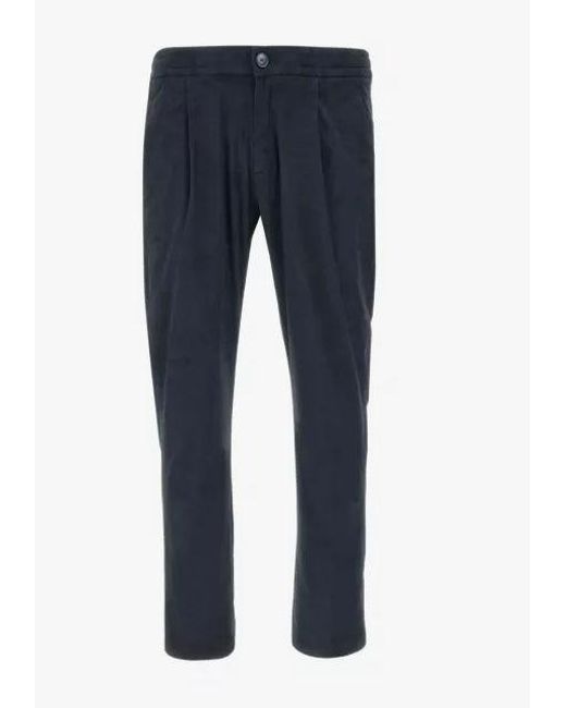Herno Blue Trousers With Elastic Waistband