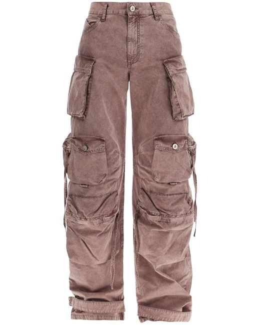 The Attico Pink Die Attico High Tailled Wide Leg Frachthose gewaschen mauve