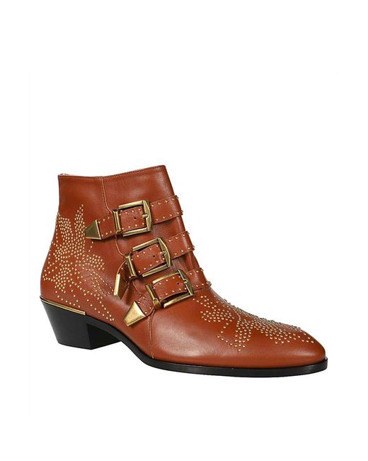 Chloé Brown Leather Susanna Boots