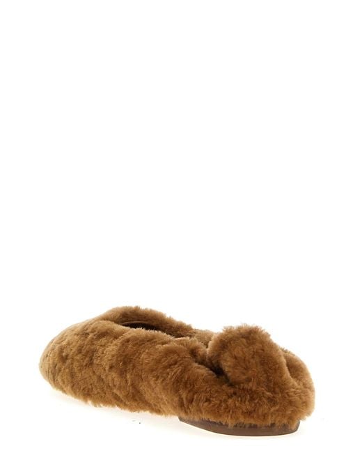 Dries Van Noten Brown Fur Ballet Flats