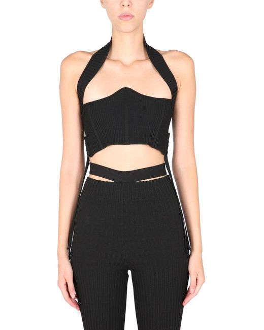 ANDREADAMO Black Ribbed Bustier