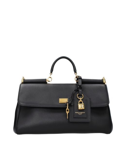 Dolce & Gabbana Black Dolce&Gabbana My Sicily Leather Handbags