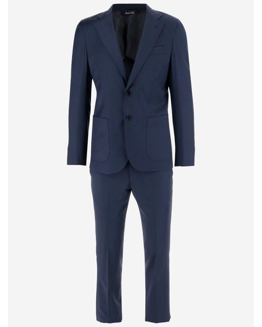 Brian Dales Stretch Woll Canvas Kleid in Blue für Herren