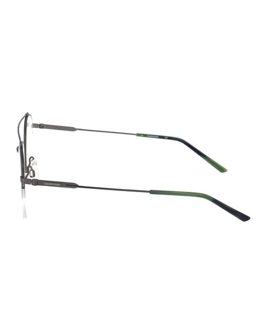 Calvin Klein Multicolor Satin Gunmetal Metal Optical Glasses for men